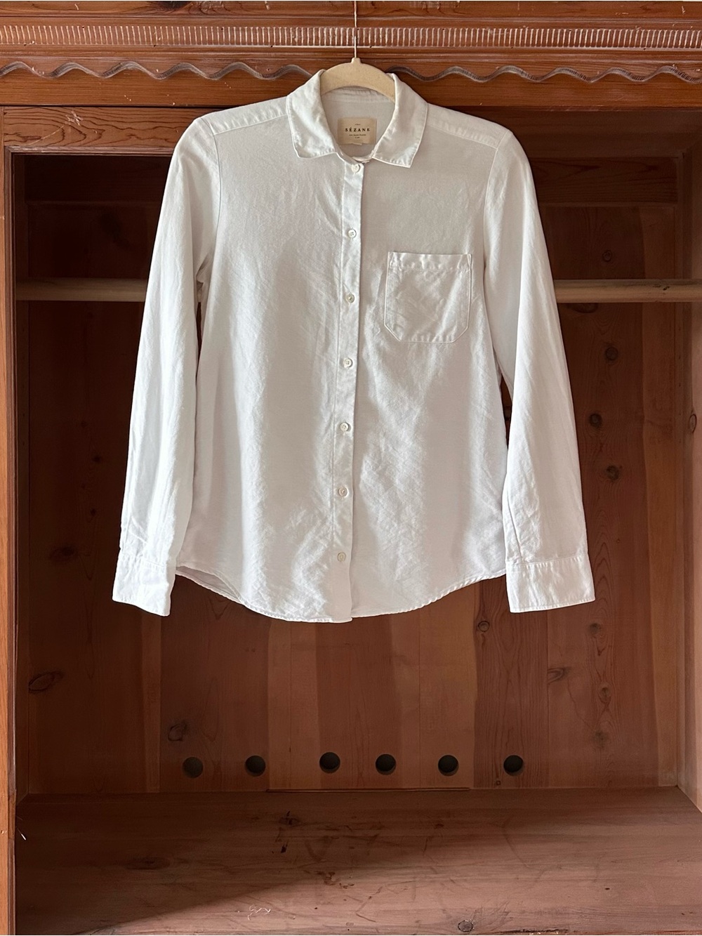 Sézane White Button-Up Shirt